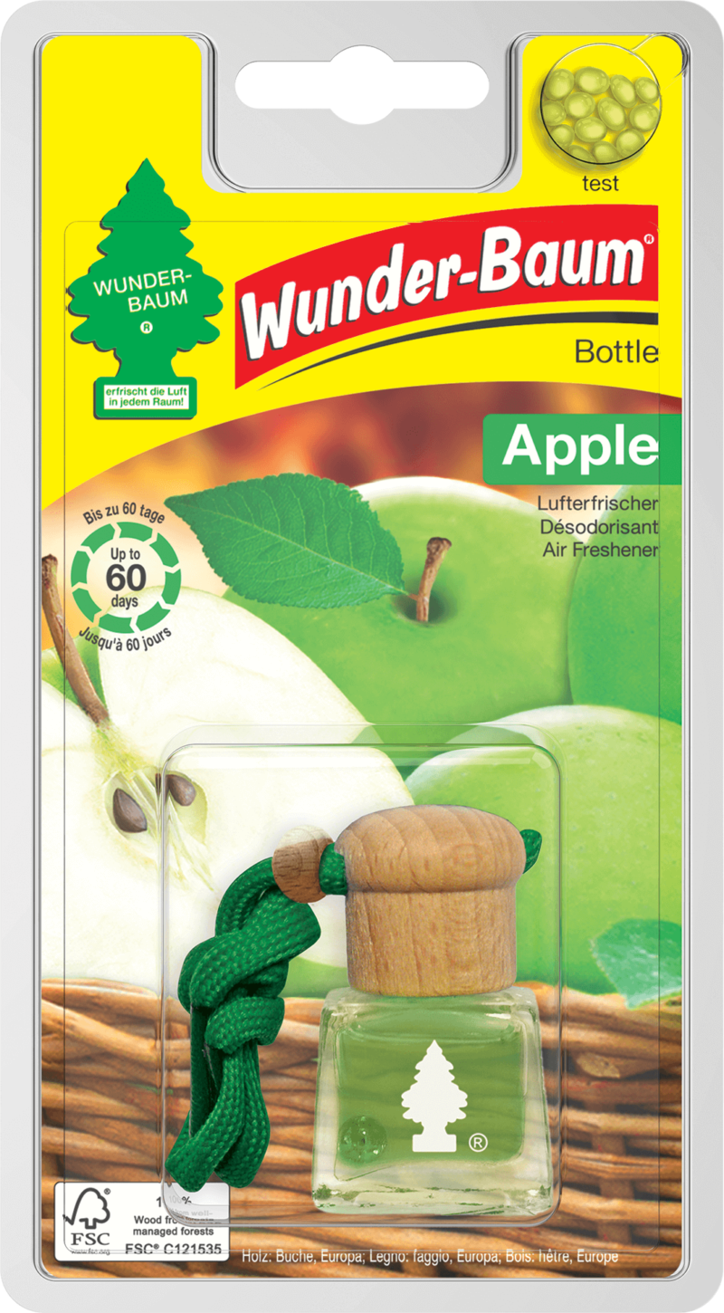 WUNDER-BAUM Bottle Apple gaisa atsvaidzinātājs, 4.5ml | WBBC83193